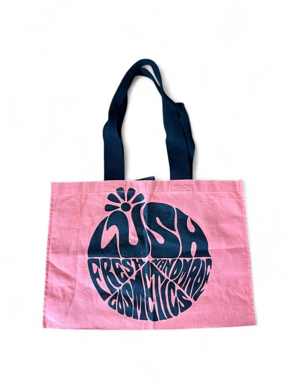Lush Pink Tote with Black Graphic Straps